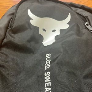 Under Armour UA Project Rock Brahma Backpack Black Bag Laptop Sleeve #284-001